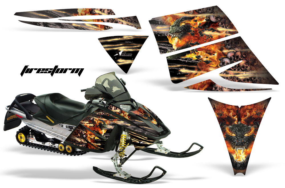 Ski-Doo Rev Graphics Kit FIRESTORM Black